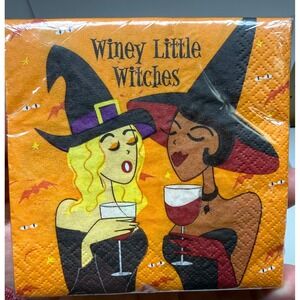 Creative Converting Winey Little Witches Halloween Napkins Orange 18ct 2-Ply